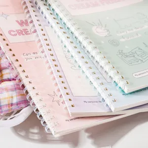 Colorful spiral notebook PP waterproof lined notepad A5 cute student stationery main view