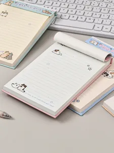Bloc de notas B6 arrancable con bonita ilustración de animales y papel rayado.
