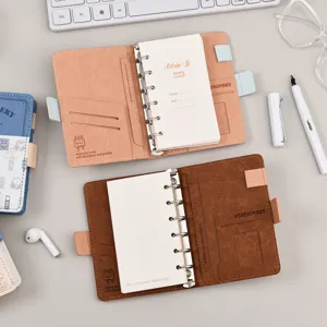 Quaderno agenda ad anelli in pelle A6 taccuino portatile cancelleria forniture per ufficio