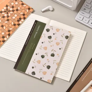 Quaderno A5 Estetico con Fiori Copertina Flessibile Diario Rigato Cancelleria Scolastica