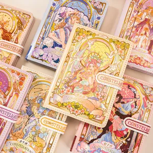 Twelve Constellations Notebook PU Leather Magnetic Buckle Gold Stamping Journal Diary For Office School