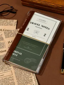 Reise Notizbuch Vintage Leder Planer tragbares Tagebuch ästhetisches Notizbuch für Tagesplanung