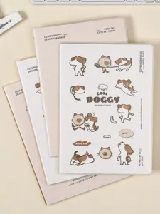 Cahier ligné B5 épaissi avec une jolie couverture de chien et chat, idéal pour le journal intime.