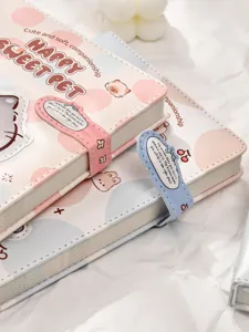 Süßes Cartoon Notizbuch mit Magnetverschluss, bunten Seiten und sanftem Design für Studenten.