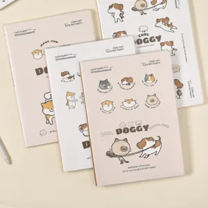 Mignon chiot chat B5 carnet relié ligné pour étudiant journal papeterie école