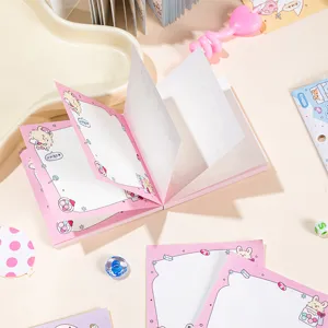 Blocco notes strappabile carino con adorabili motivi di animali di cartone animato per appunti.