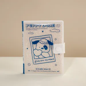 Leuk pluche PVC cover notitieboek dagboek met knoopsluiting en handige draagbare planner.