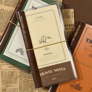 Portable Traveler Retro Journal Diary Student Writing Notebook PVC Protective Cover Travel Notes Planner