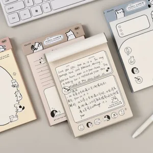 Set di blocchi note B6 con simpatico gatto, carta di alta qualità per appunti e bozze.