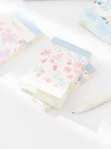 Korean style floral memo pad aesthetic scrapbooking stationery student pocket notepad detail