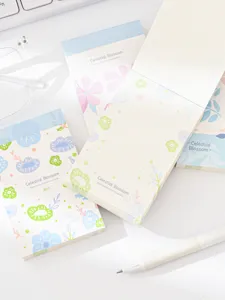 Korean style floral memo notepad non-sticky student pocket stationery supply 80p