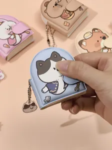 Mini cute cartoon cat keychain notebook pendant portable memo pad cute bag charm school accessory