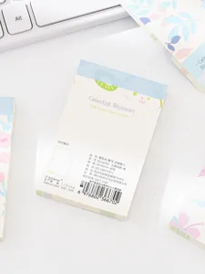 Korean style cute memo pad sticky notes portable pocket floral design stationery 80 sheets