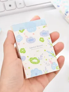 Korean style memo pad pocket size floral notebook student stationery cute notepad 80 pages