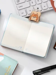 Cuaderno de bolsillo portátil con bonito marcapáginas de acrílico para diario personal.