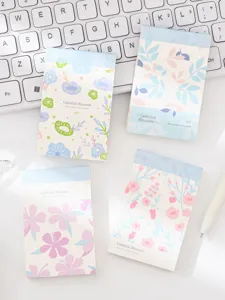 Korean style sticky note pad set featuring delicate floral illustrations and elegant design.