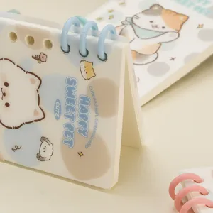 Mini cute cat spiral notebook portable pocket notepad for students daily memo and notes writing