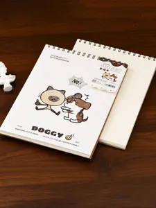 Carnet de croquis spirale A4 pour dessin et esquisse avec un adorable design de chien.