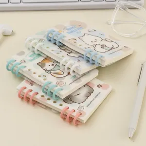 Cute mini spiral notebook aesthetic pocket notepad student stationery diary memo book cute cat design