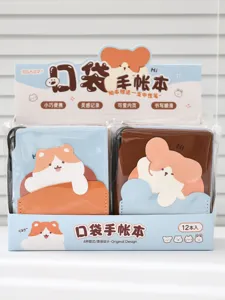 Conjunto de cuadernos de bolsillo portátiles con diseño de animales, mini diario.