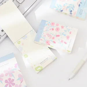 Korean style floral sticky notes aesthetic memo pad cute stationery for student planning journaling