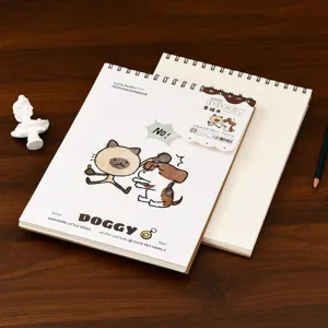 Carnet de Croquis Spirale A4 Illustration Chien Mignon Bloc Dessin Étudiants Art