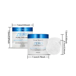 West Month discos tónicos suaves para limpieza facial de poros sensibles 70 piezas.