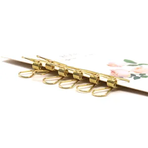 Mini pinces à relier en métal doré en forme de poisson pour documents de bureau