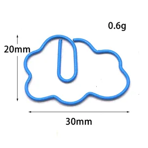Clips de papel azules en forma de nube papelería de oficina alambre para documentos