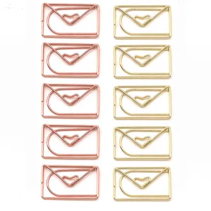 Briefumschlag Form Metall Büroklammern Herzform Briefpapier Büro Lesezeichen Gold Rose