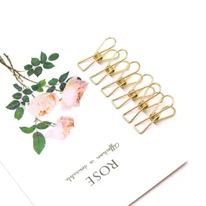 Clips de reliure en métal doré mini pinces à papier mignonnes organiseurs de dossiers 6pcs