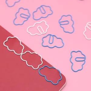 Clips para papel en forma de nube bonitos clips de alambre recubierto de plástico para clasificar doc