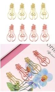Graffette metalliche a lampadina creative graffette dorate e oro rosa per ufficio e scuola