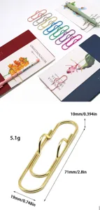 Clip de stylo en métal créatif marque-page carnet trombone accessoire de papeterie de bureau