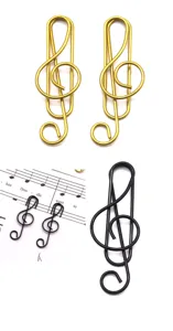 Metall Noten Büroklammern in Gold und Schwarz, kreative Musik Lesezeichen für Papier und Dokumente.