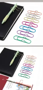 Clip stylo en métal créatif support de carnet papeterie bureau trombone portable utile.