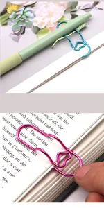 Creative metal pen clips paper holders cute notebook stationery accessories for office school
