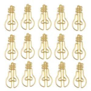 Graffette Metalliche Creative a Forma di Lampadina Simpatici Clip per Documenti da Ufficio Cancelleria Decorativa Per Scuola