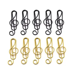 Kreative Musiknote Büroklammern Metall Gold Und Schwarz Buchseiten Marker Süße Schreibtisch Accessoires Für Büro Schulbedarf