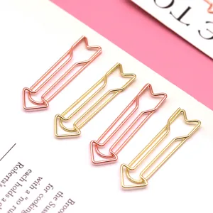 Creative Arrow Metal Paper Clips Gold Rose Gold Shaped Paperclips Document Binding Office School Supplies