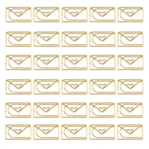 Kreativ Umschlag Herz Metall Büroklammern Süßes Lesezeichen Dokumentenorganisation Bürobedarf Gold Roségold Büroklammern