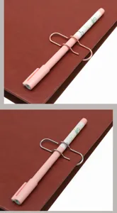 Clip stylo en métal créatif support de carnet accessoire de papeterie trombone portable
