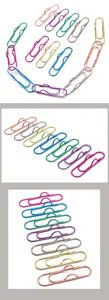 Clips de stylo en métal colorés et pinces à papier multifonctionnelles pour carnet de bureau.