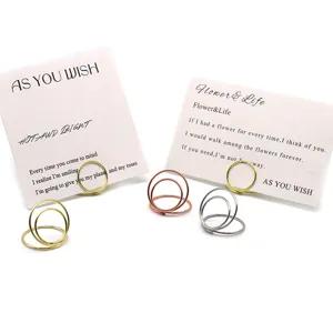 Kreative runde Visitenkartenhalter aus Metall und Schreibtisch-Memoclips in Goldfarben