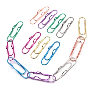 Trombones en métal coloré porte-stylo pour carnet, accessoires de papeterie de bureau portables.