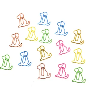 Cute Dog Shaped Metal Paper Clips Creative Cartoon Animal Covered Plastic Clips For Office School Document Organizing