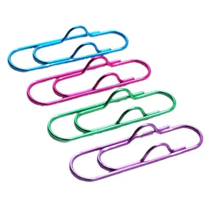 Colorful metal pen clip paperclip set, cute shaped bookmarks for office and school use.