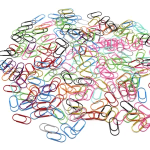 Colorful plastic coated paper clips 40mm metal office clips bulk pack for school bookmarks