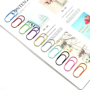 Colorful 40mm metal paper clips large coated office bookmarks stationery supplies set of assorted