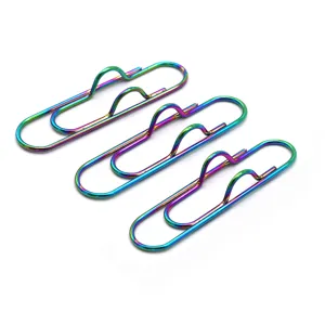 Rainbow metal pen clip and paper clip for notebook, creative stationery holder set of 3 pieces